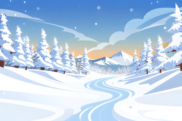 Winterlandschap met bergen