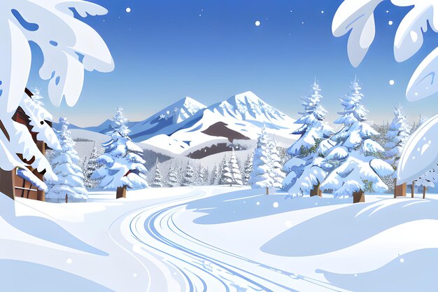 Winterlandschap met bergen