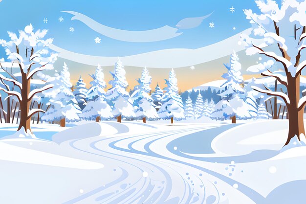 Winterlandschap met bergen