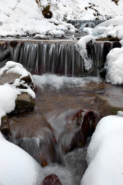 Foto winterlandschap met de rivier