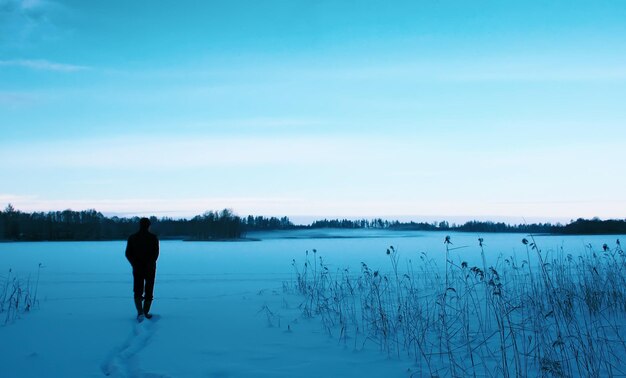 Winterlandschap op het platteland Letland Oost-Europa