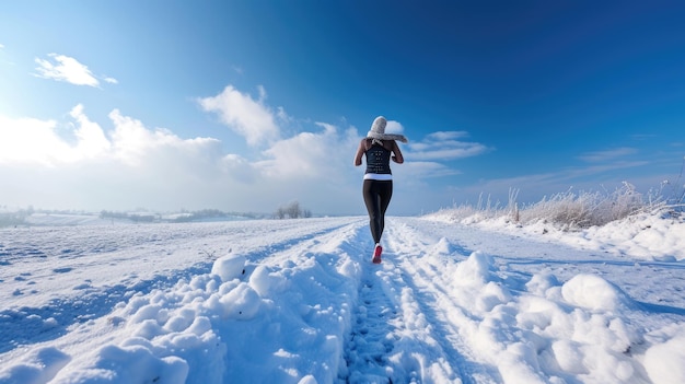 Winterlopen in een besneeuwd landschap AIG41