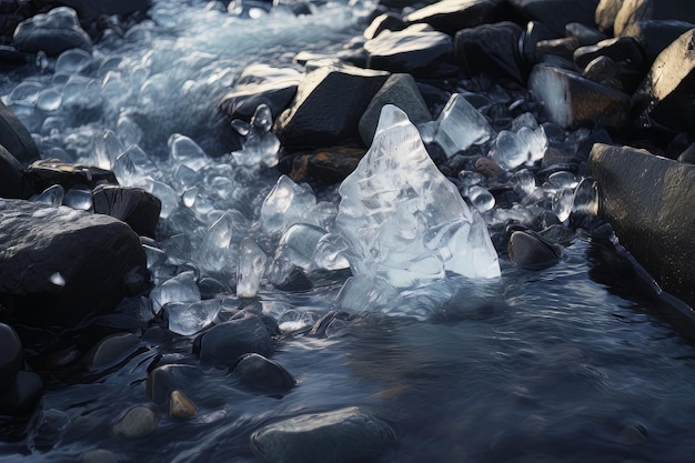 Зима ласкает ледяную воду, фотография