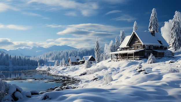 写真 冬は雪に覆われた不思議の国を抱きしめる
