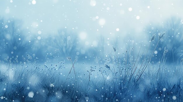 Winters Embrace Ethereal Blue Snow Blur