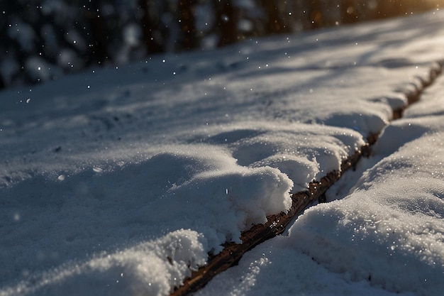 Photo winters hush christmas background with fresh snow