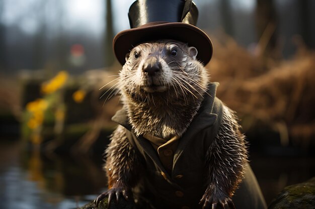 Photo winters watchman groundhog day traditions groundhog day photo