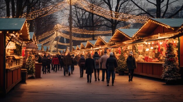 Foto winterse vakantie markt