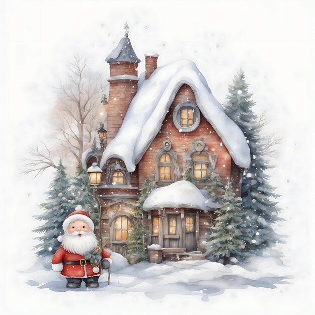 Winterse wonderen Sneeuwmanhuizen in kerstschilderijen