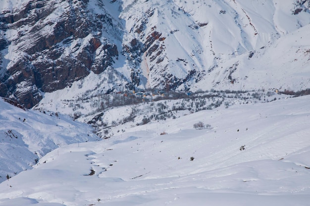 Winterseizoen in het Erzincan-gebergte Drone Foto Kemah Erzinkan Turkije Turkije