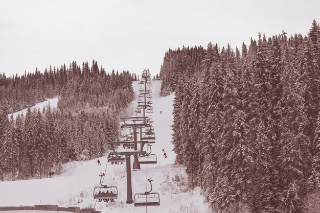 Winterseizoen op skigebied