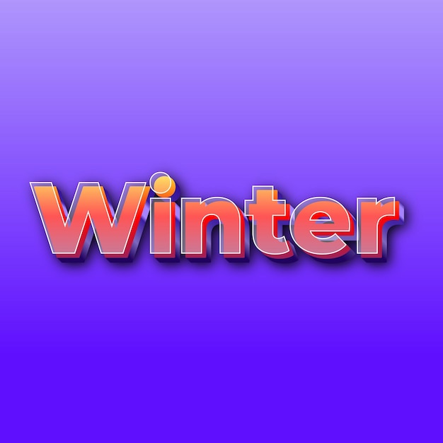 Wintertext effect jpg gradient purple background card photo