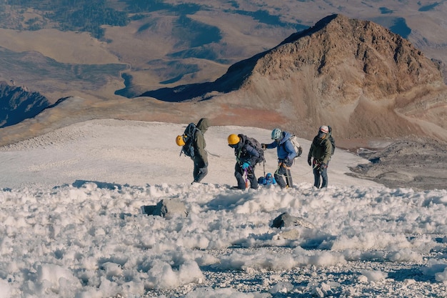 Wintertrektocht in de vulkaan pico de orizaba in mexico