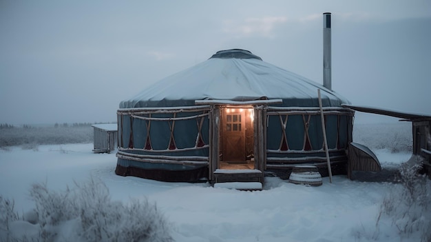 Winteryurt in toendra generatieve ai