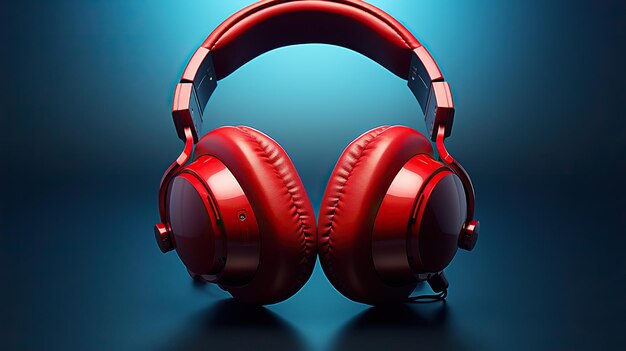 Wire less Headphones of blue background