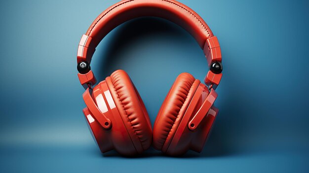 Wire less Headphones of blue background
