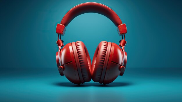 Wire less Headphones of blue background