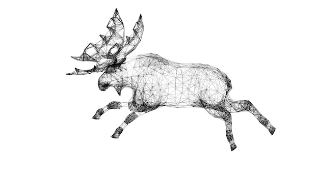 Photo a wire mesh image of a moose.
