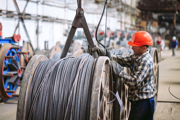 Wire rod, fittings in warehouses.