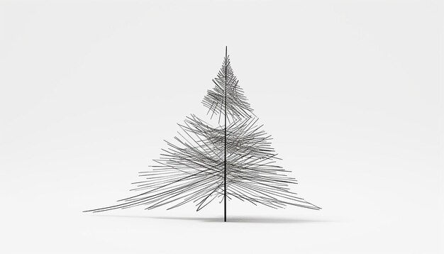 Foto schizzo a matita a mano minimalista dell'albero di natale cablato