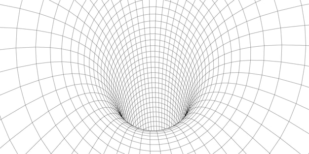 ワイヤーフレーム抽象トンネル3Dトンネルグリッド未来的な3Dポータルベクトル図