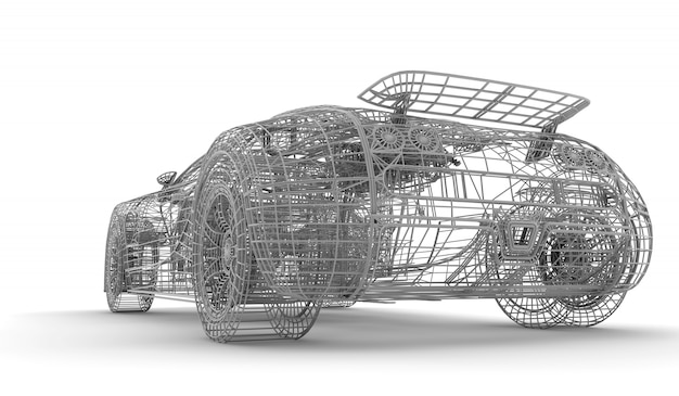 Wireframe car