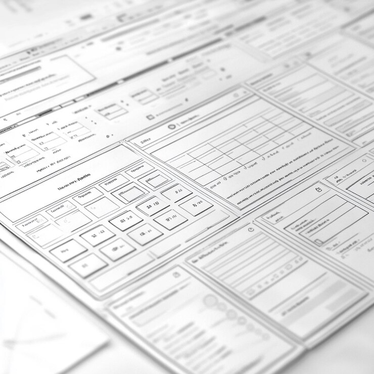 Photo wireframe layout for a booking system including calendar and reservation details