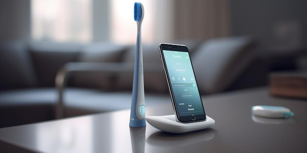 Wireless connection ultrasonic electric toothbrush with smart phone app Modern home technology