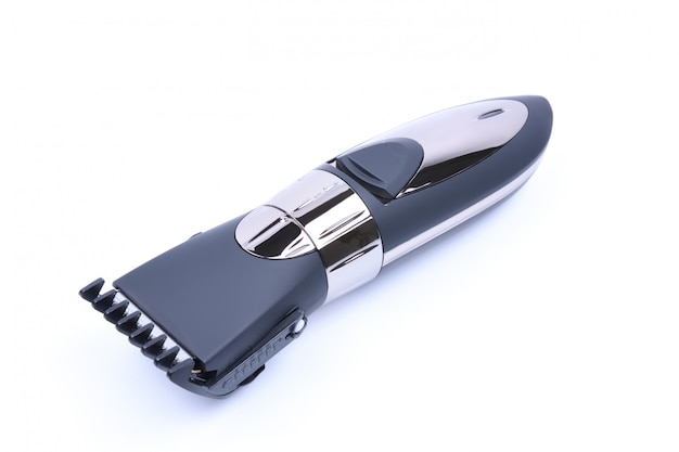 Wireless hair trimmer and beard isolated. Hair dryer