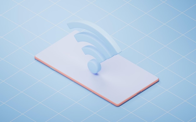 Технология беспроводной сети с 3d-рендерингом знака wifi