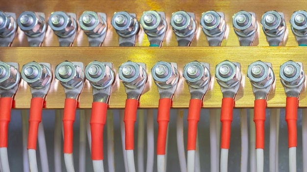 Wires cable in a box of distribution of an electricity