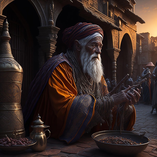 Photo a wise elder storyteller captivates a circle of eager listeners with tales of forgotten legends