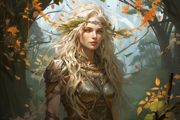 Photo wise elven druid generative ai