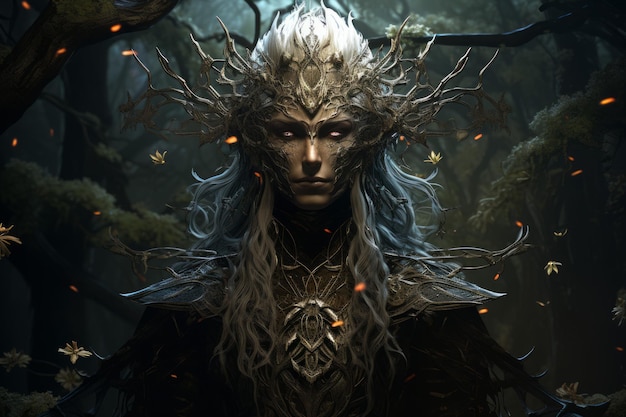 Wise elven druid Generative AI