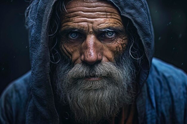 Wise Old Indian Man with Long Beard