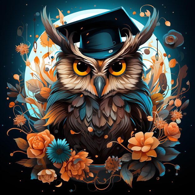 Foto wise_owl_academy_design_a_t_shirt_featuring_a_vector