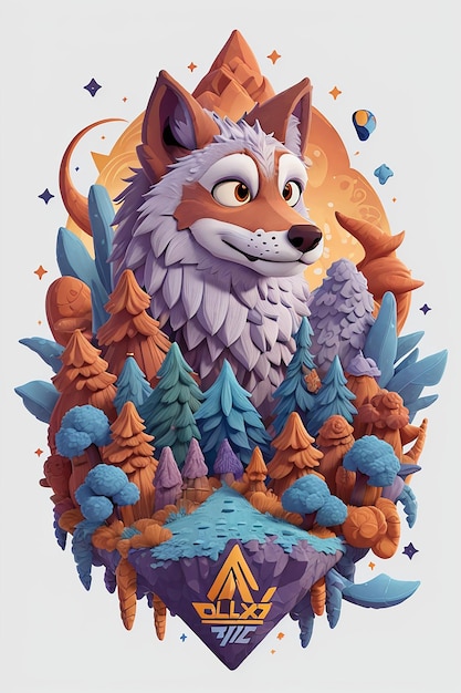 Wise Wolf Isometric TShirt Desig