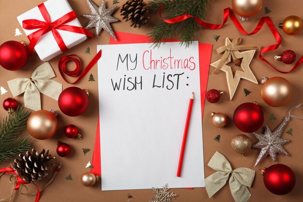 Premium Photo | Wish list for christmas and new year and christmas ...