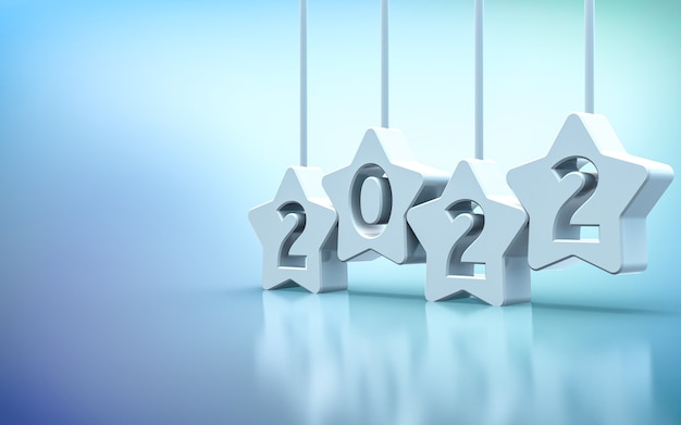 Photo wish you a happy new year 2022 3d rendering premium background