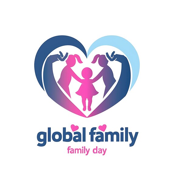 Фото wishing greeting card for international family day logo icon symbolizing care and love creative ha