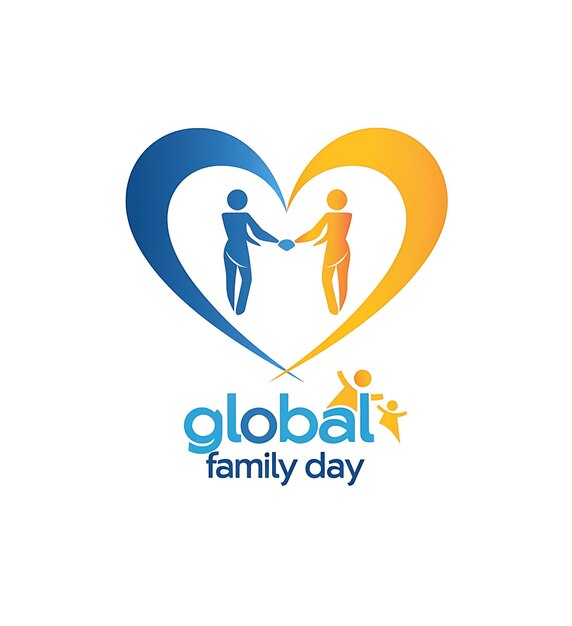 Поздравительная карточка к Международному дню семьи Логотип Икона, символизирующая заботу и любовь Creative Ha
