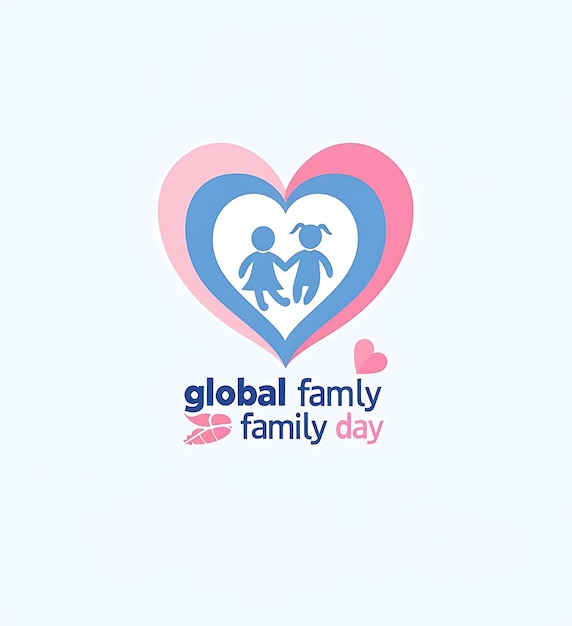 국제 가족의 날 축하 카드 로고 보살과 사랑을 상징하는 아이콘 크리에이티브 하