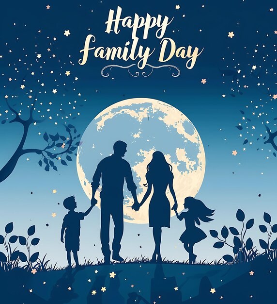 Wishing Greeting Card for International Family Day Logo Icon symbolizing care and love Creative Ha