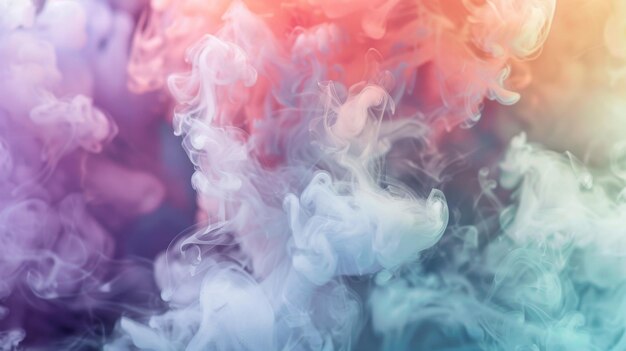 Wisps of rainbowcolored smoke floating gracefully in the breeze creating a magical atmosphere