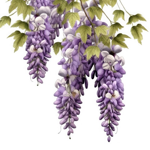 Wisteria op witte achtergrond