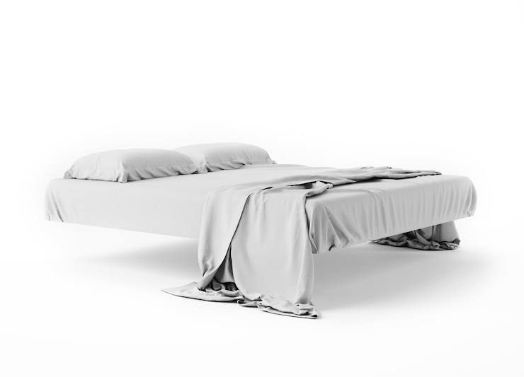 Foto wit bed op witte achtergrond