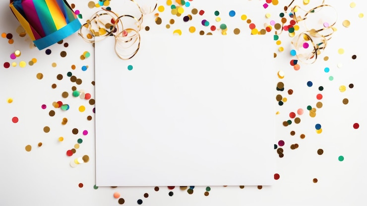 Foto wit blanco papier met nieuwjaar en kerstversiering bespotten schoonheid