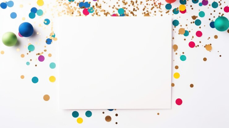 Foto wit blanco papier met nieuwjaar en kerstversiering bespotten schoonheid