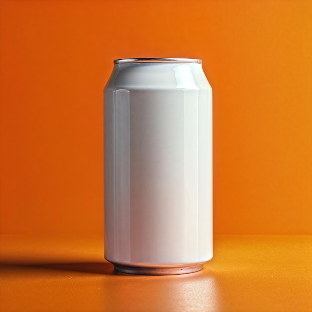 Wit blank sjabloon van een blikje bier op een geïsoleerde achtergrond