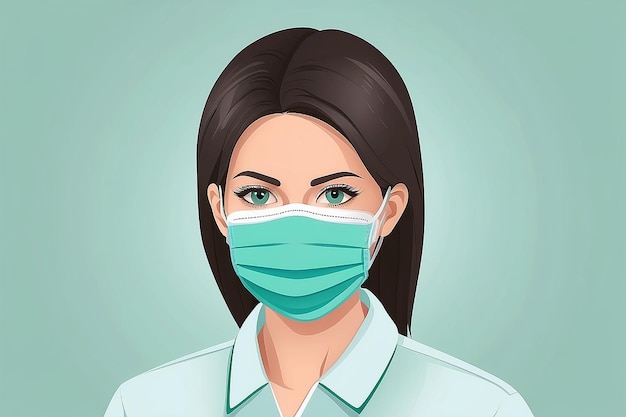 Wit Blauw Groen Medisch of Chirurgisch Gezichtsmasker Virusbescherming Ademhalingsmasker Gezondheidszorg Concept Vector Illustratie